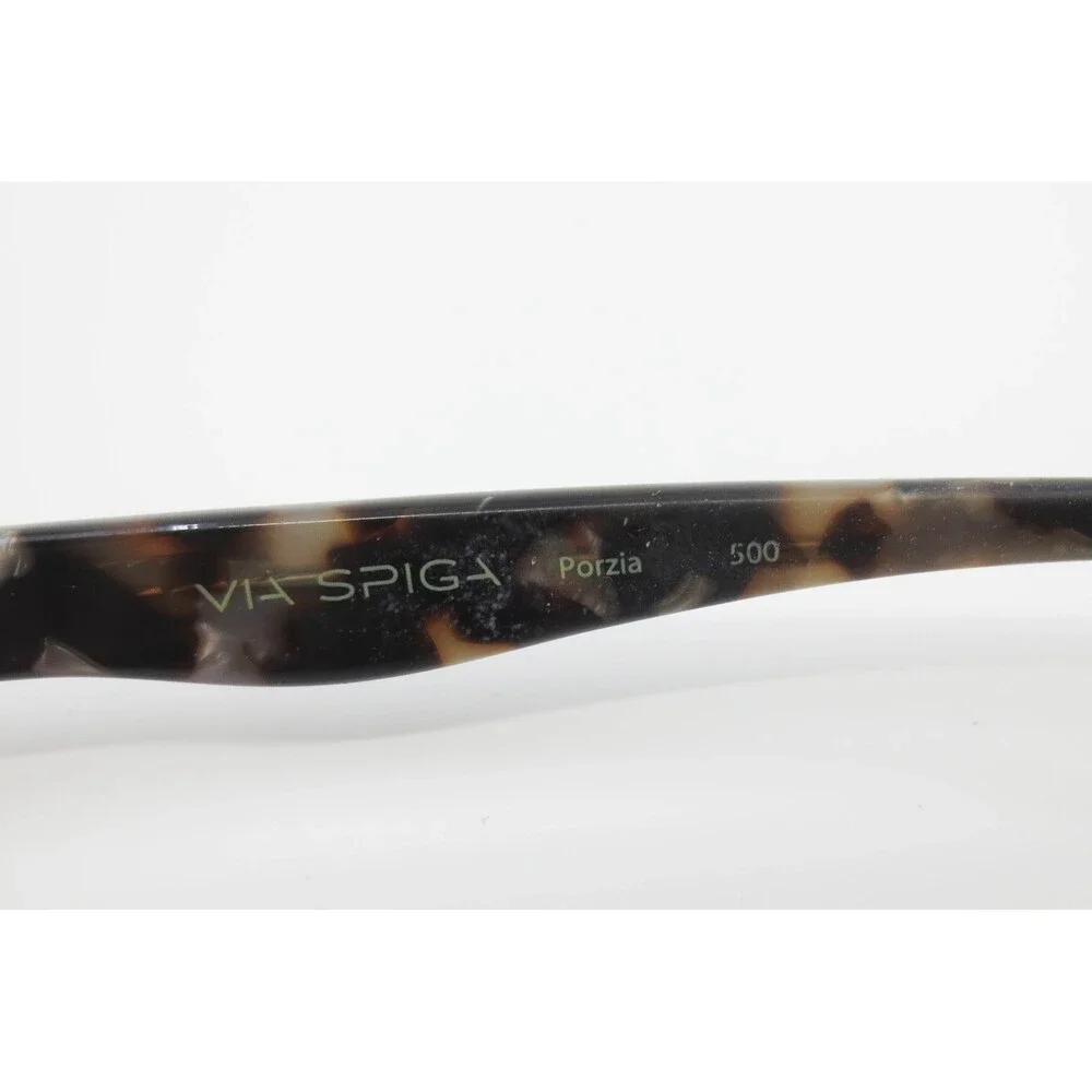 Via Spiga Porzia 500 Eyeglasses Black Tortoise Semi-Rimless Frames 52-16-135